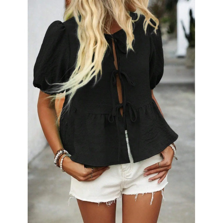 Women's Fashion Casual Solid Color Shirt