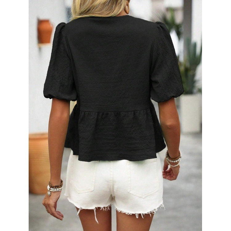 Women's Fashion Casual Solid Color Shirt