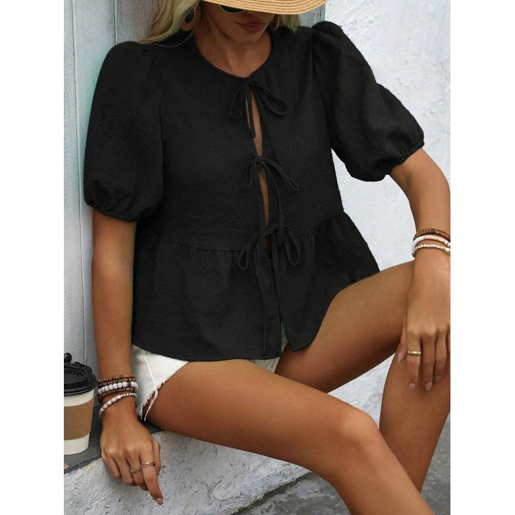 Women's Fashion Casual Solid Color Shirt